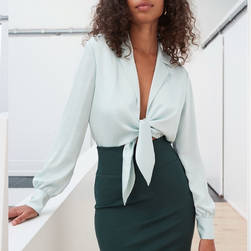 BABATON Aritzia Bodysuit XXS Red Long Sleeve Tie Front Ace Blazer Style Thong - Picture 13 of 13
